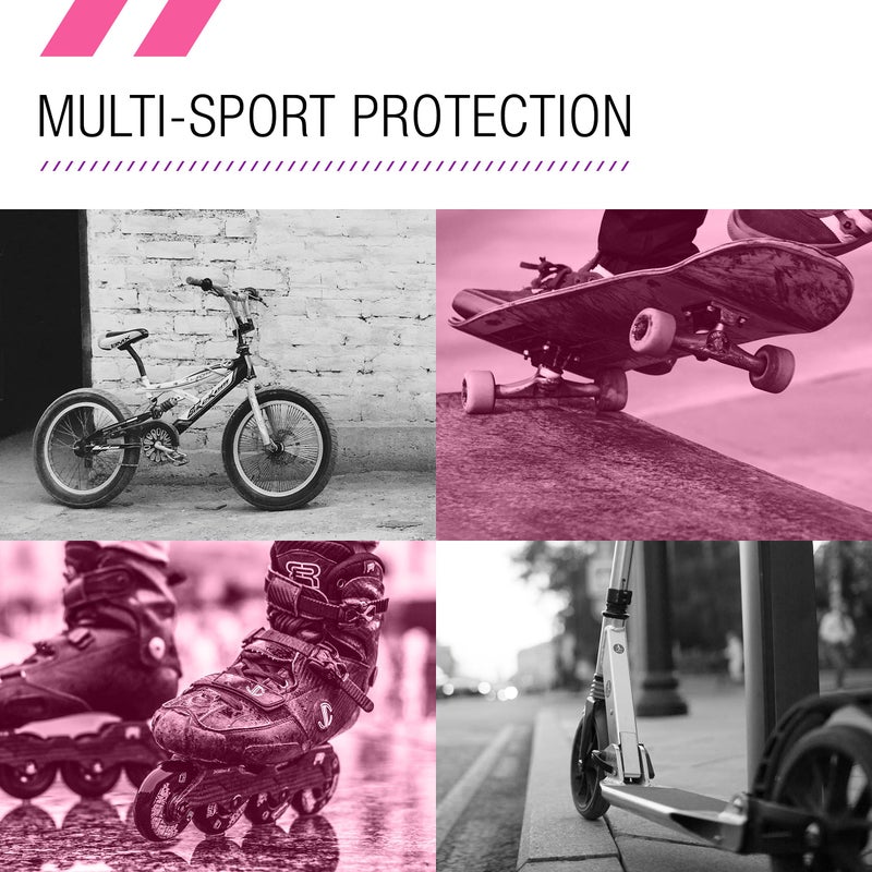 80Six Kids Multi-Sport Pad Set with Wristguards  Elbow Pads  and Knee Pads  Pink Purple  Medium/Large - Ages 14+ - Image 5